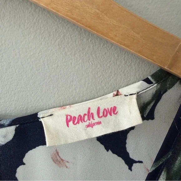 Floral Flounce Sleeve Boho Chic Maxi Faux Wrap Dress Cottagecore Coastal Small - Picture 7 of 11